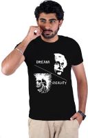 Enquotism Printed Men's Round Neck Black T-Shirt
