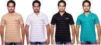 Fanatic Striped Men's Polo Neck Multicolor T-Shirt(Pack of 4) Fanatic Striped Men's Polo Neck Multicolor T-Shirt(Pack of 4)