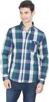 Flippd Men's Checkered Casual Green, Blue Shirt