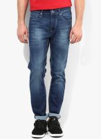 Flying Machine Blue Mid Rise Slim Fit Jeans (Prince)