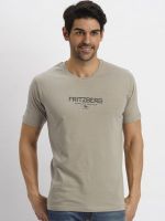 Fritzberg Printed Men's Round Neck Beige T-Shirt