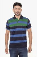 Gleneagles Striped Men's Polo Neck Multicolor T-Shirt