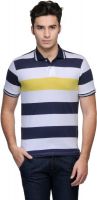 Global Nomad Striped Men's Polo Neck Dark Blue T-Shirt
