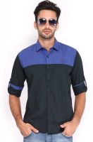 HRX by Hrithik Roshan Men's Solid Casual Blue Shirt