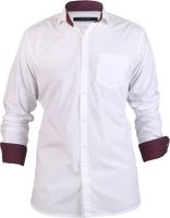 Hash Luxury Men's Solid Casual White Shirt