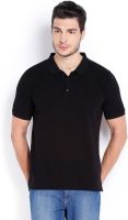 HIGHLANDER Solid Men's Polo Neck Black T-Shirt