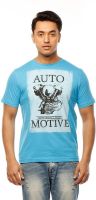 Huetrap Graphic Print Men's Round Neck Blue T-Shirt