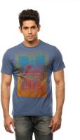 Huetrap Graphic Print Men's Round Neck Blue T-Shirt