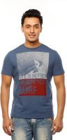 Huetrap Graphic Print Men's Round Neck Blue T-Shirt