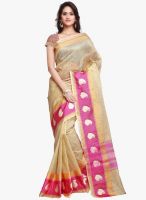 Inddus Banarasi Wooven With Gold Jari Border Saree