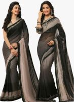 Inddus Black Embellished Saree