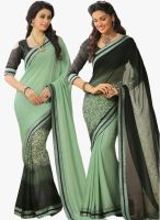 Inddus Green Embellished Saree