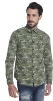 Jack & Jones Men's Printed Casual Green Shirt