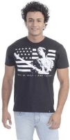 Jimi Hendrix Printed Men's Round Neck Black T-Shirt