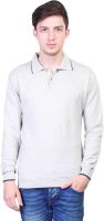 Kalt Solid Men's Polo Neck Grey T-Shirt