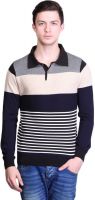 Kalt Striped Men's Polo Neck Multicolor T-Shirt