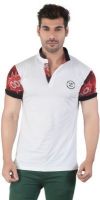 Kkoir Solid Men's Polo Neck White T-Shirt
