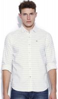 Lee Men's Striped Casual, Party White Shirt