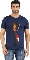 MA Printed Men's Round Neck Dark Blue T-Shirt