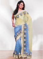 Mahotsav Blue Embellished Saree