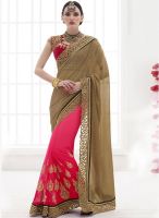 Mahotsav Brown Embroidered Saree