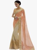 Mahotsav Peach Embroidered Saree