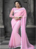 Mahotsav Pink Embellished Saree