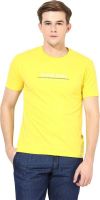 Okane Solid Men's Round Neck Yellow T-Shirt