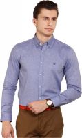 Oxford Club Men's Solid Casual Blue Shirt
