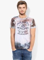 Pepe Jeans Multi Colored Printed Round Neck T-Shirt