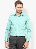 Peter England Green Solid Regular Fit Formal Shirt