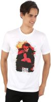 Planet Superheroes Graphic Print Men's Round Neck White T-Shirt