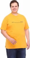 PlusS Printed Men's Round Neck Yellow T-Shirt