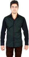 Qdesigns Men's Printed Casual Black Shirt