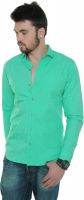 Qdesigns Men's Solid Casual Light Green Shirt