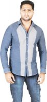 Qdesigns Men's Solid Casual Blue Shirt