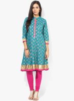 Rangmanch By Pantaloons Blue Printed Kurta