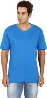 Red Line Solid Men's V-neck Blue T-Shirt