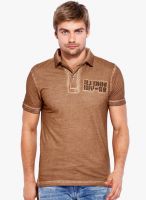 Rookies Brown Solid Polo T-Shirt