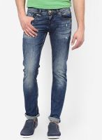 Rookies Washed Blue Slim Fit Jeans