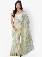 Saree Swarg White Printed Saree