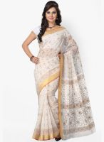 Saree Swarg White Printed Saree