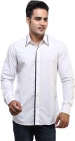 See Designs Men's Solid Casual White Shirt