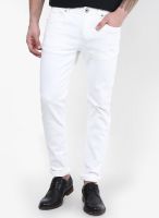 Selected White Solid Skinny Fit Jeans