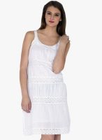 Sera White Solid Shift Dress