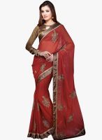 Shonaya Brown Embroidered Saree