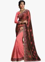 Shonaya Brown Embroidered Saree