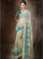 Shonaya Cream Embroidered Saree