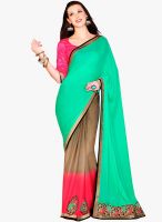 Shonaya Green Embroidered Saree