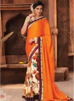 Shonaya Orange Embellished Saree